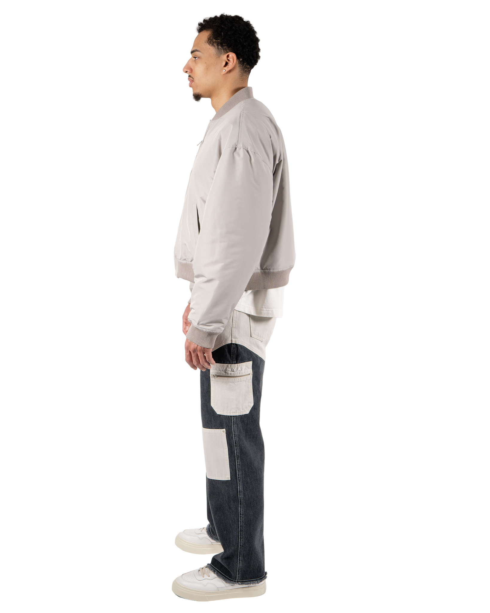 WHYAT NYLON BOMBER JACKET -LIGHT GRAY