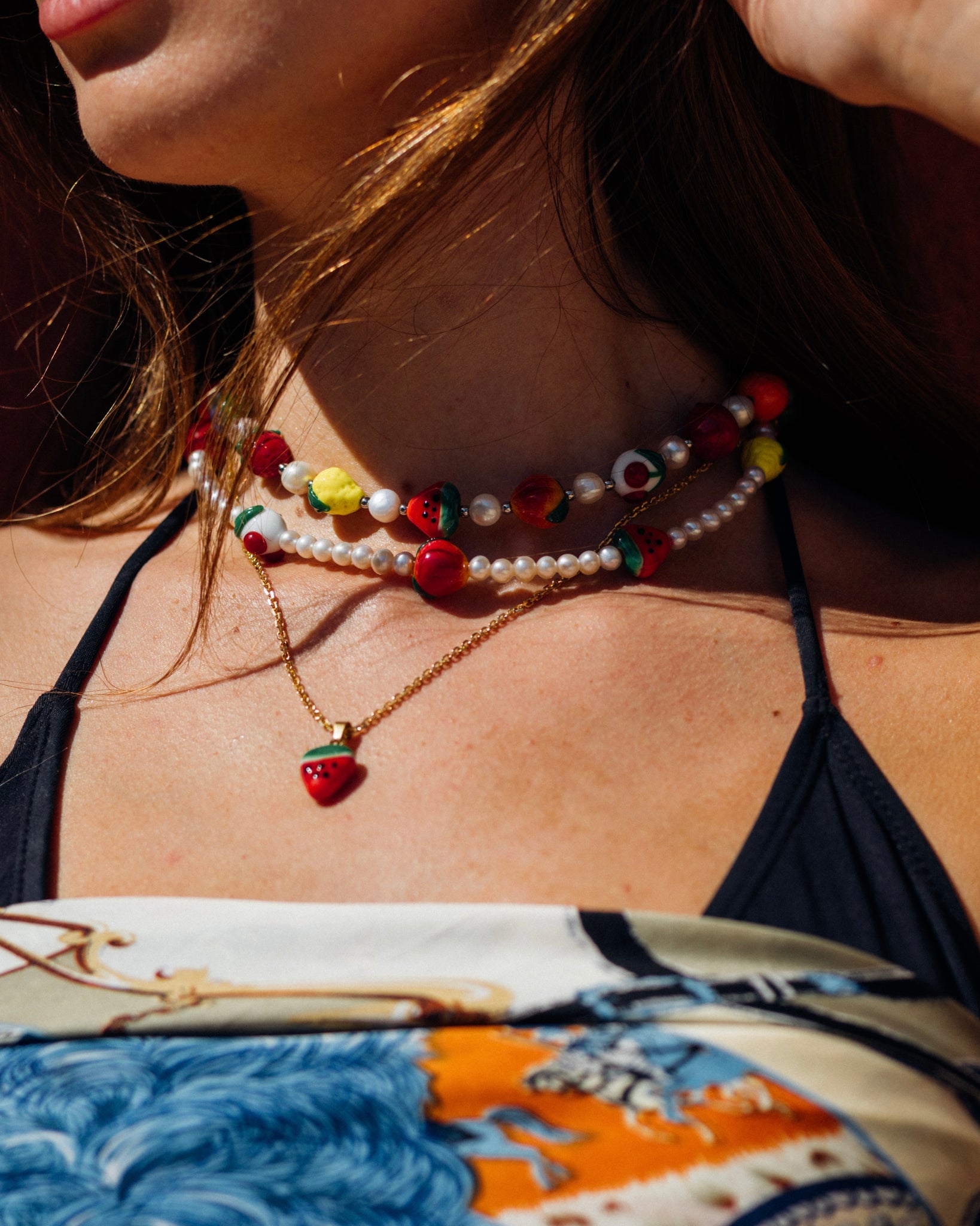 WHYAT Handmade Glass Fruits Necklace