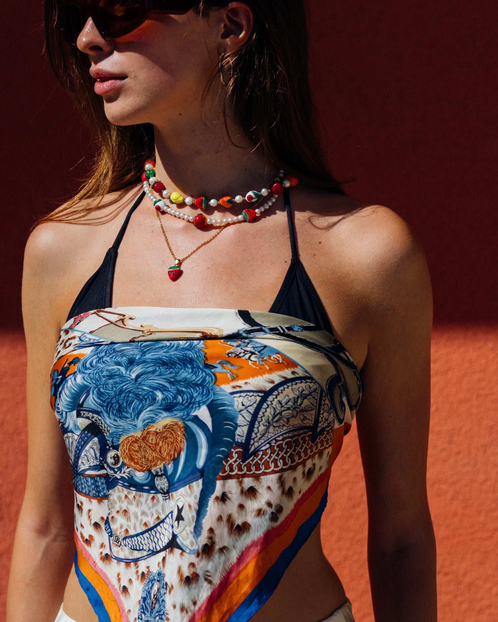WHYAT Handmade Glass Fruits Necklace