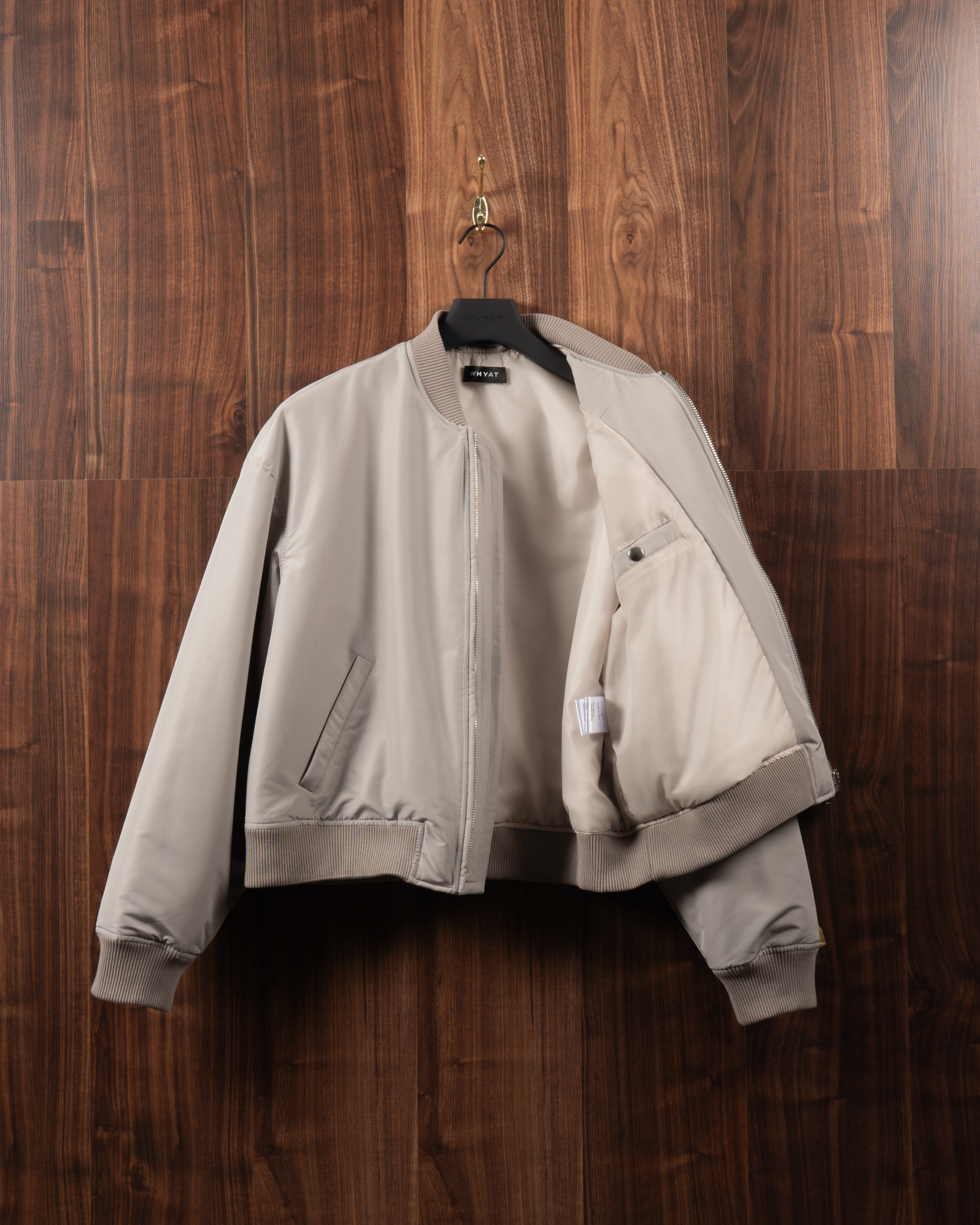 WHYAT NYLON BOMBER JACKET -LIGHT GRAY