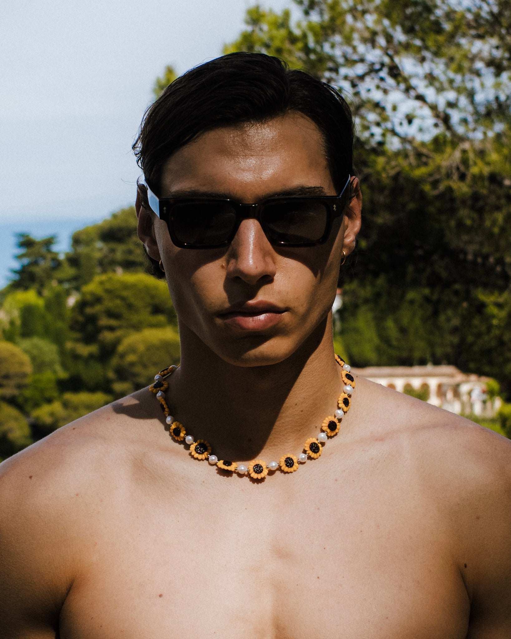 WHYAT necklace with sunflower