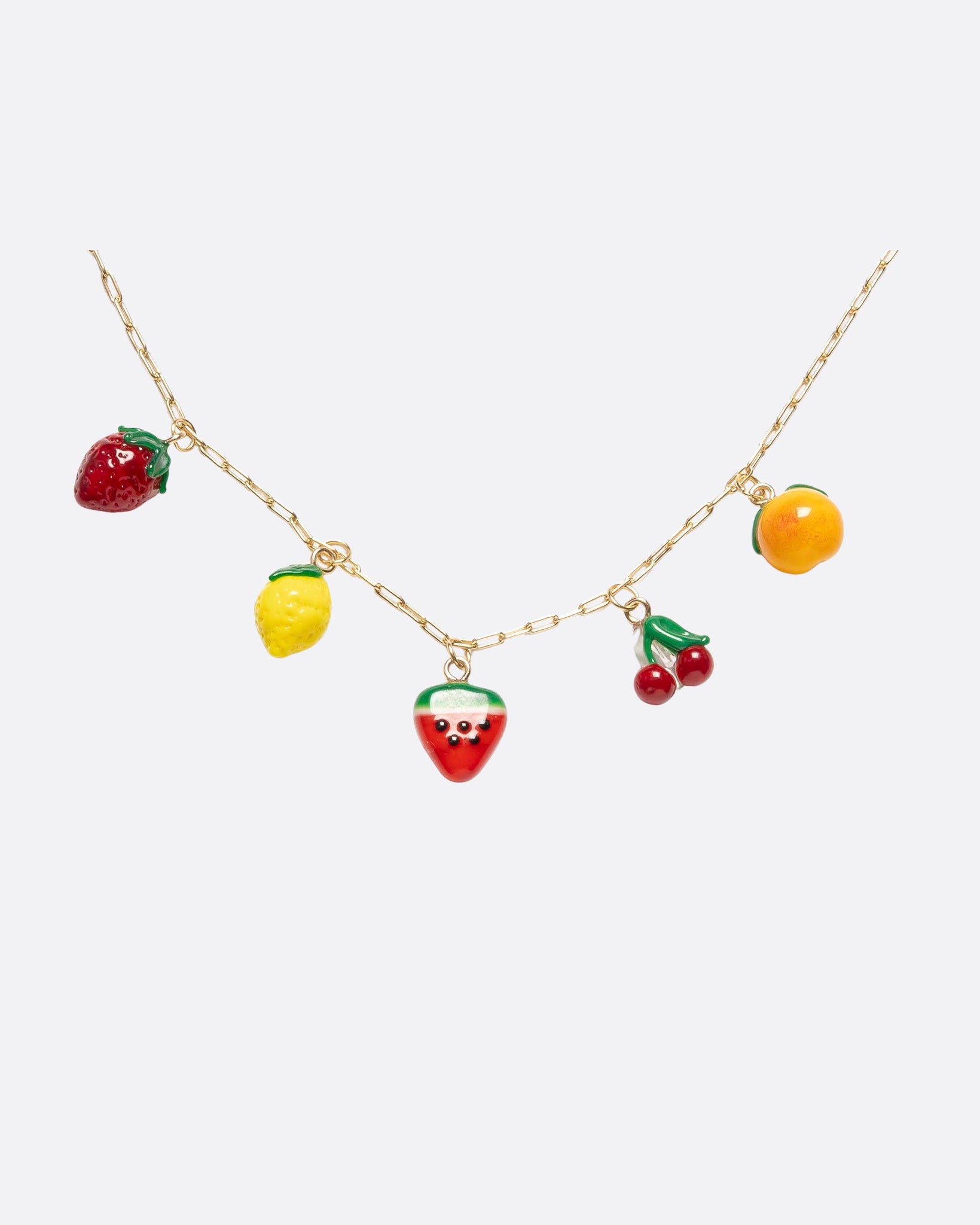 Gold chain with fruit charms