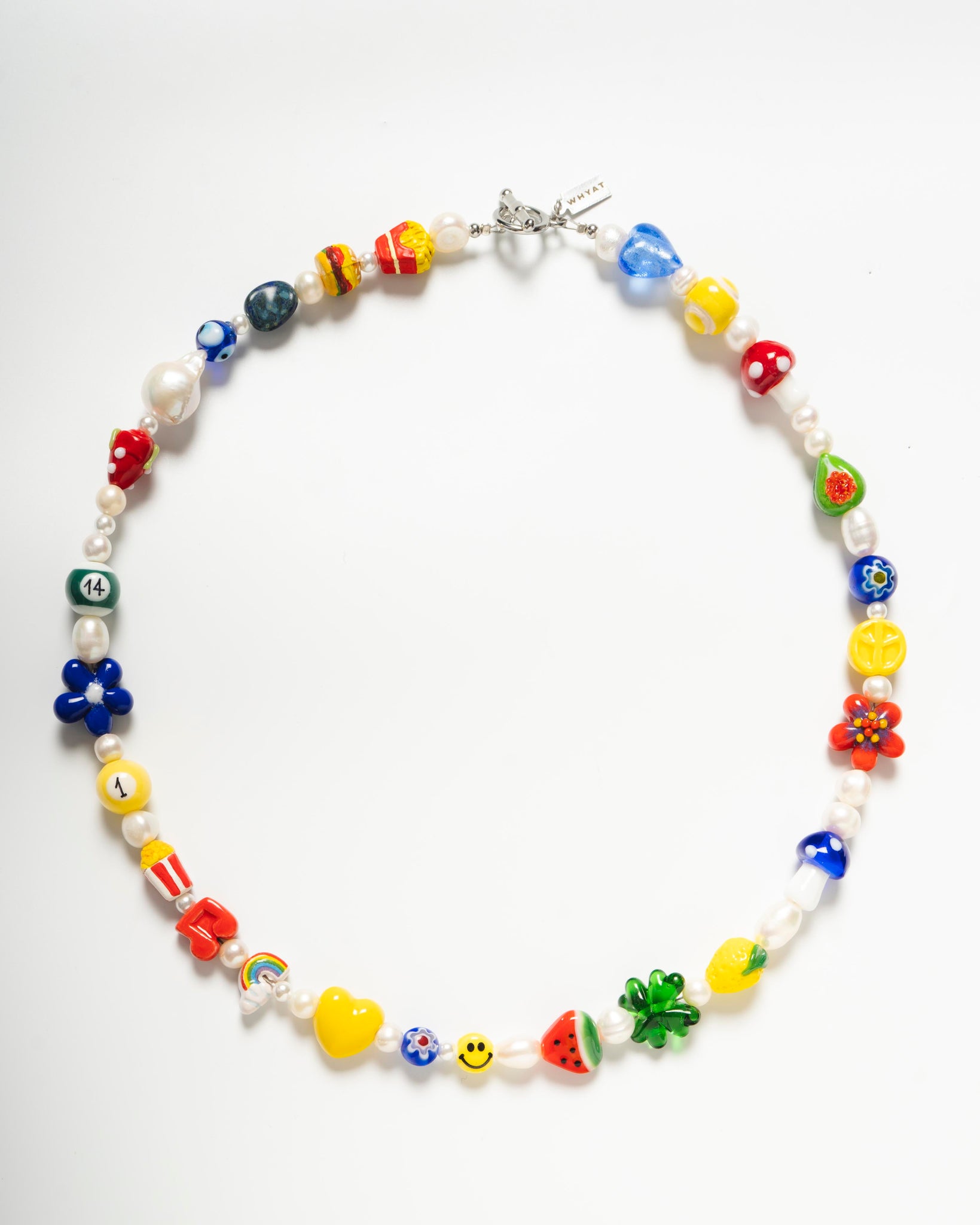 Pearl necklace with charms