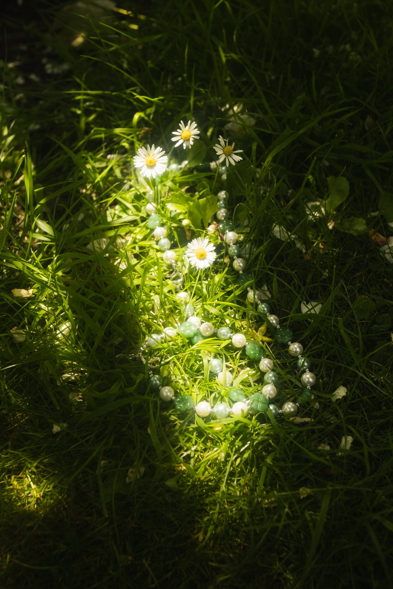 WHYAT Pearl Bracelet „Cloverleaf“ -Green