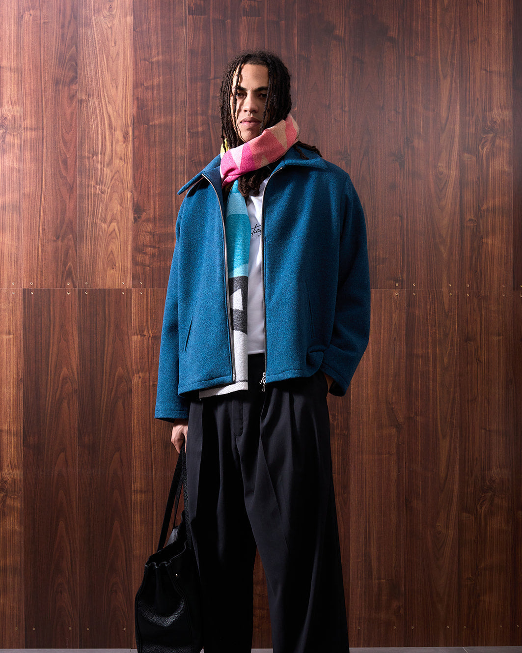 WHYAT Handmade Merino Wool Jacket- "Blue"