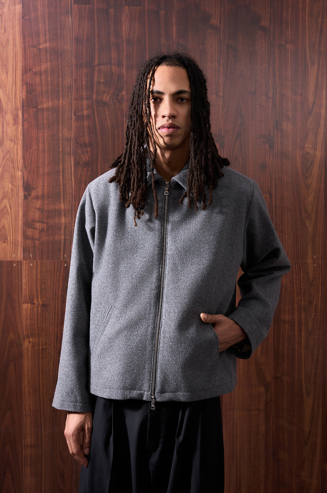 WHYAT Handmade Merino Wool Jacket- "Grey"