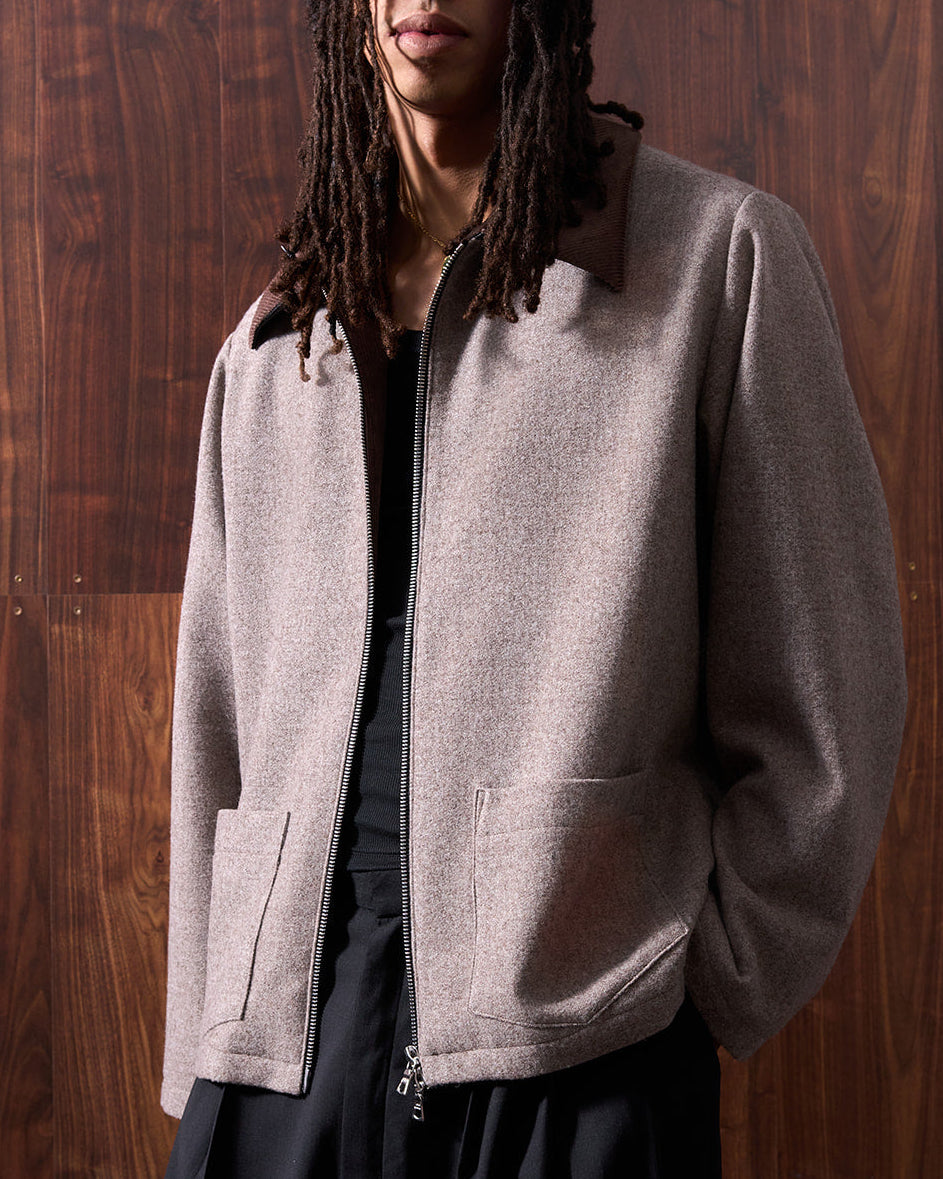 WHYAT Handmade Merino Wool Jacket- "Brown"