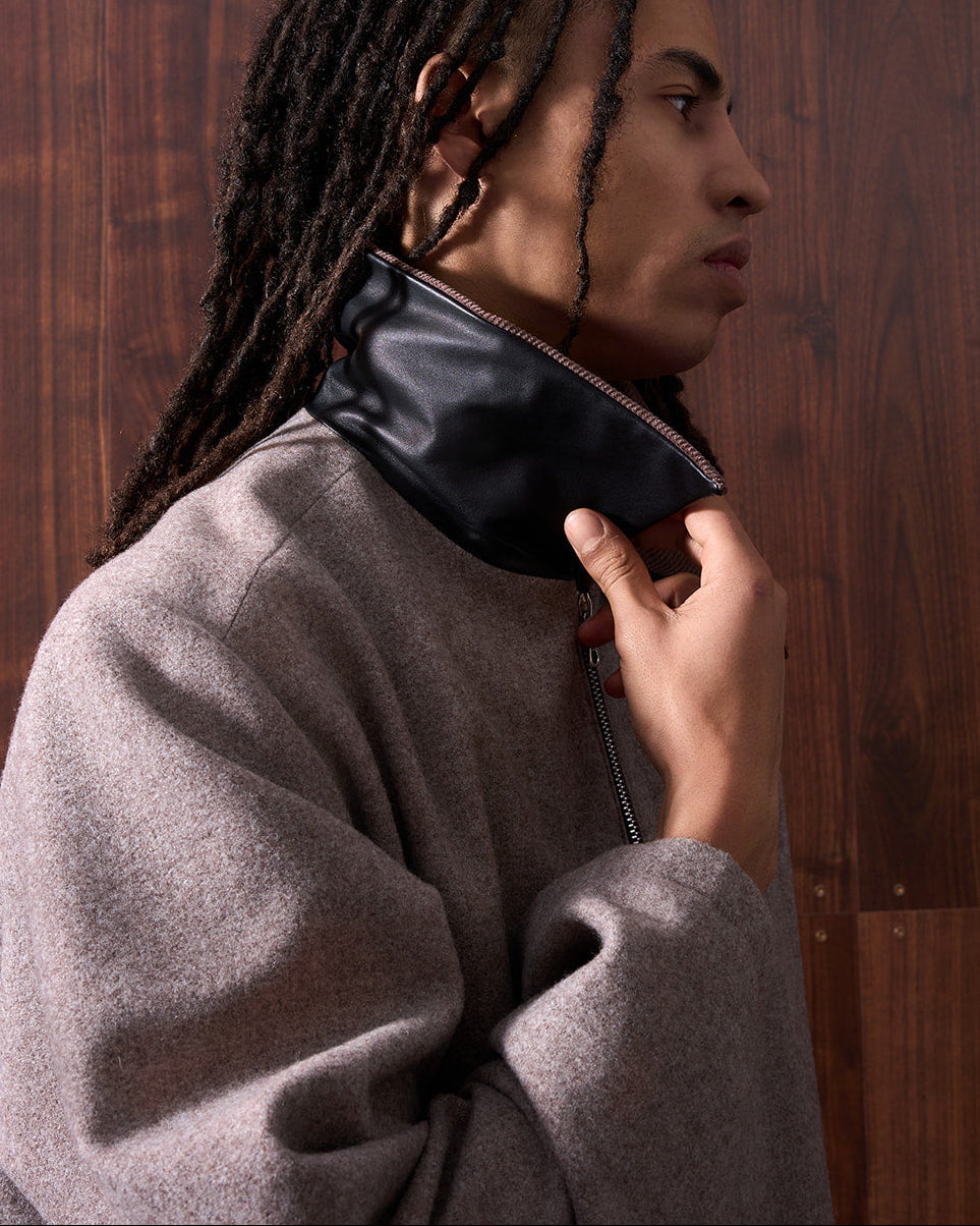 WHYAT Handmade Merino Wool Jacket- "Brown"