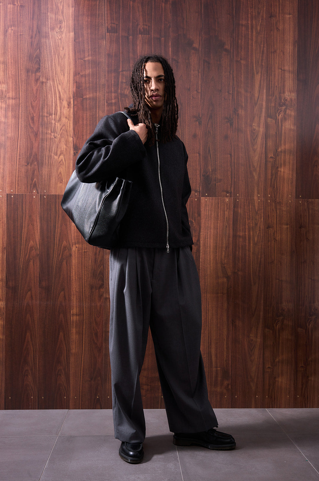 WHYAT Handmade Merino Wool Jacket- "Dark Grey"