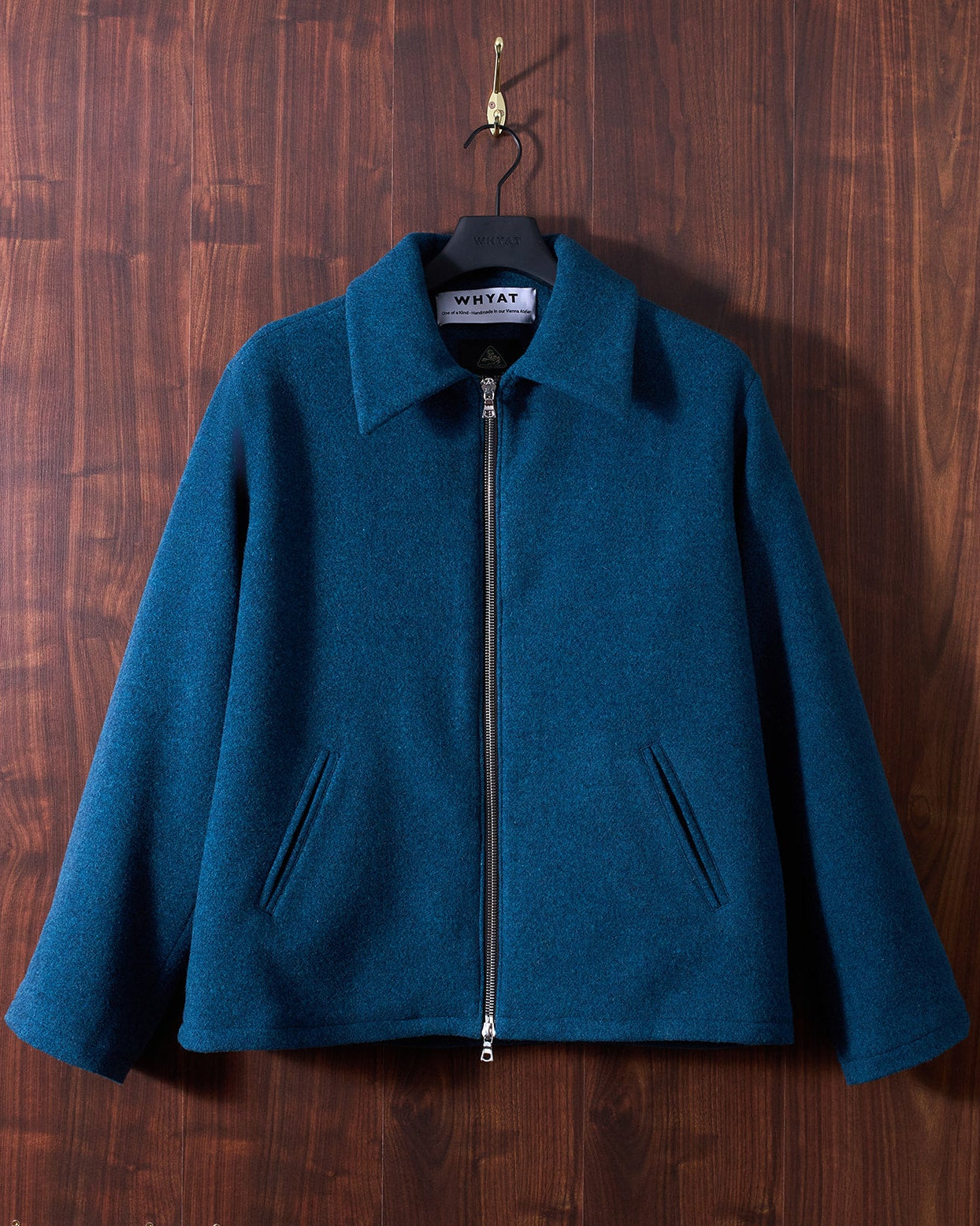 WHYAT Handmade Merino Wool Jacket- "Blue"