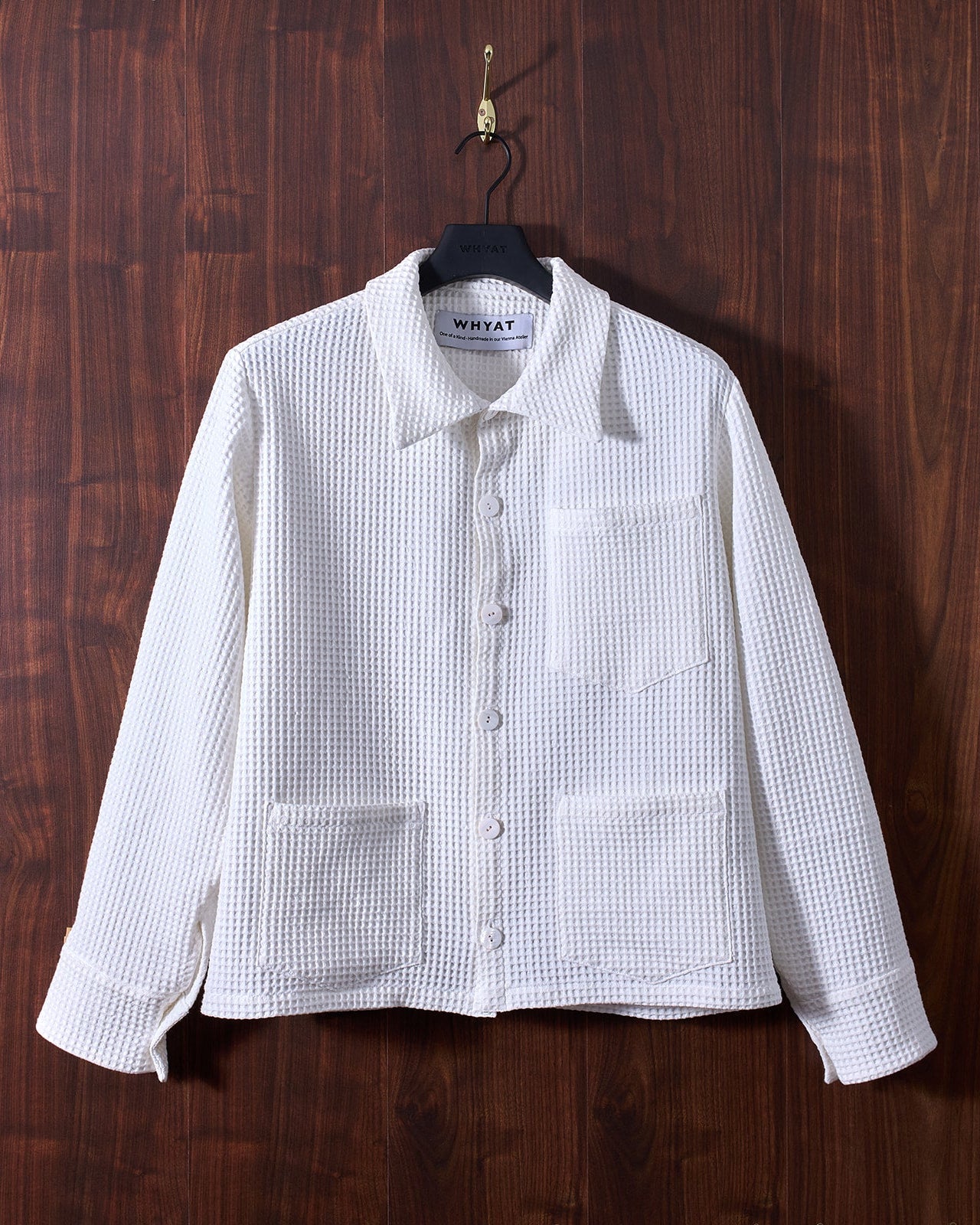 WHYAT Handmade Overshirt Waffel Pique- "White"