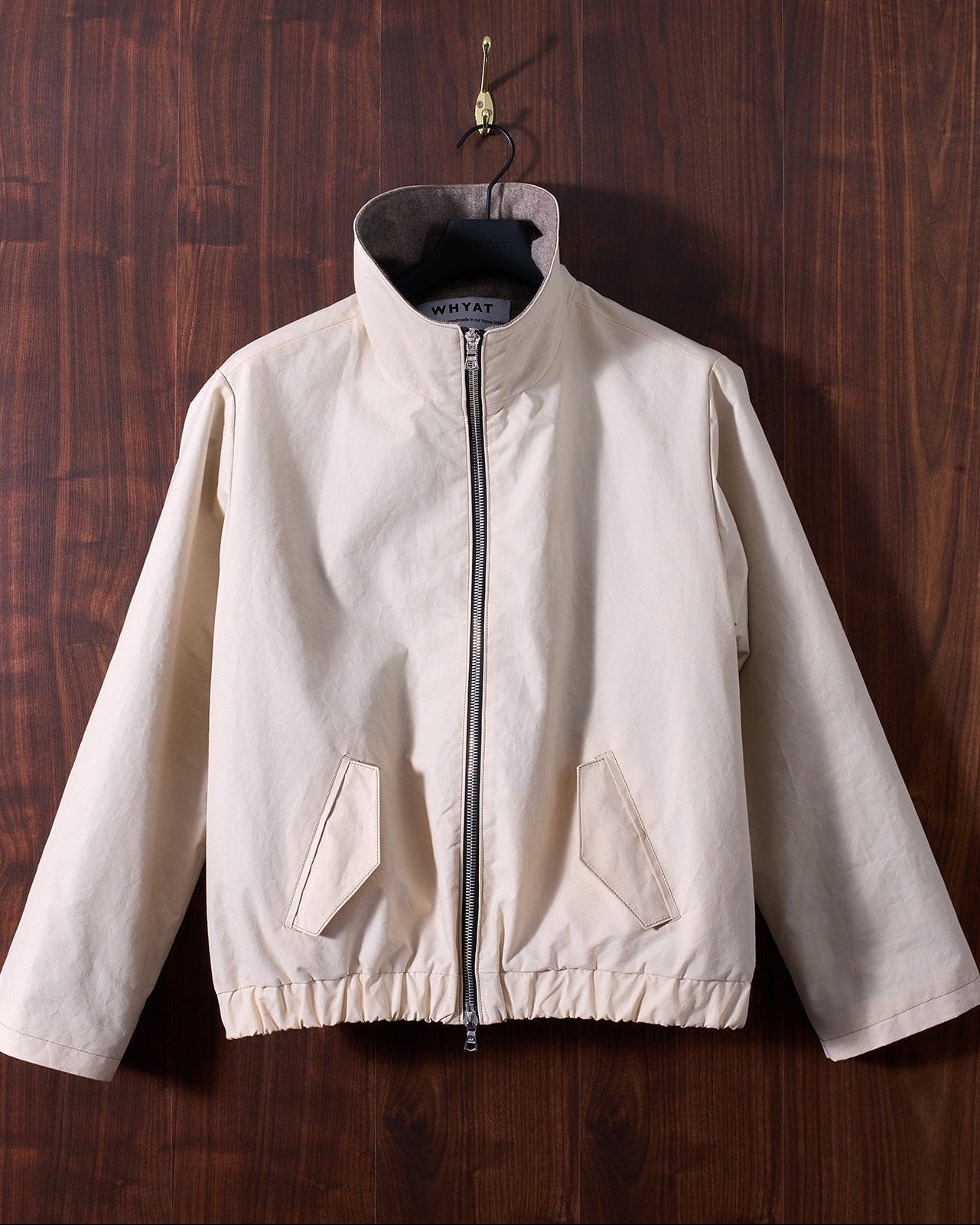 WHYAT Handmade Jacket Wing-collar - "Dry oil Skin-Beige"