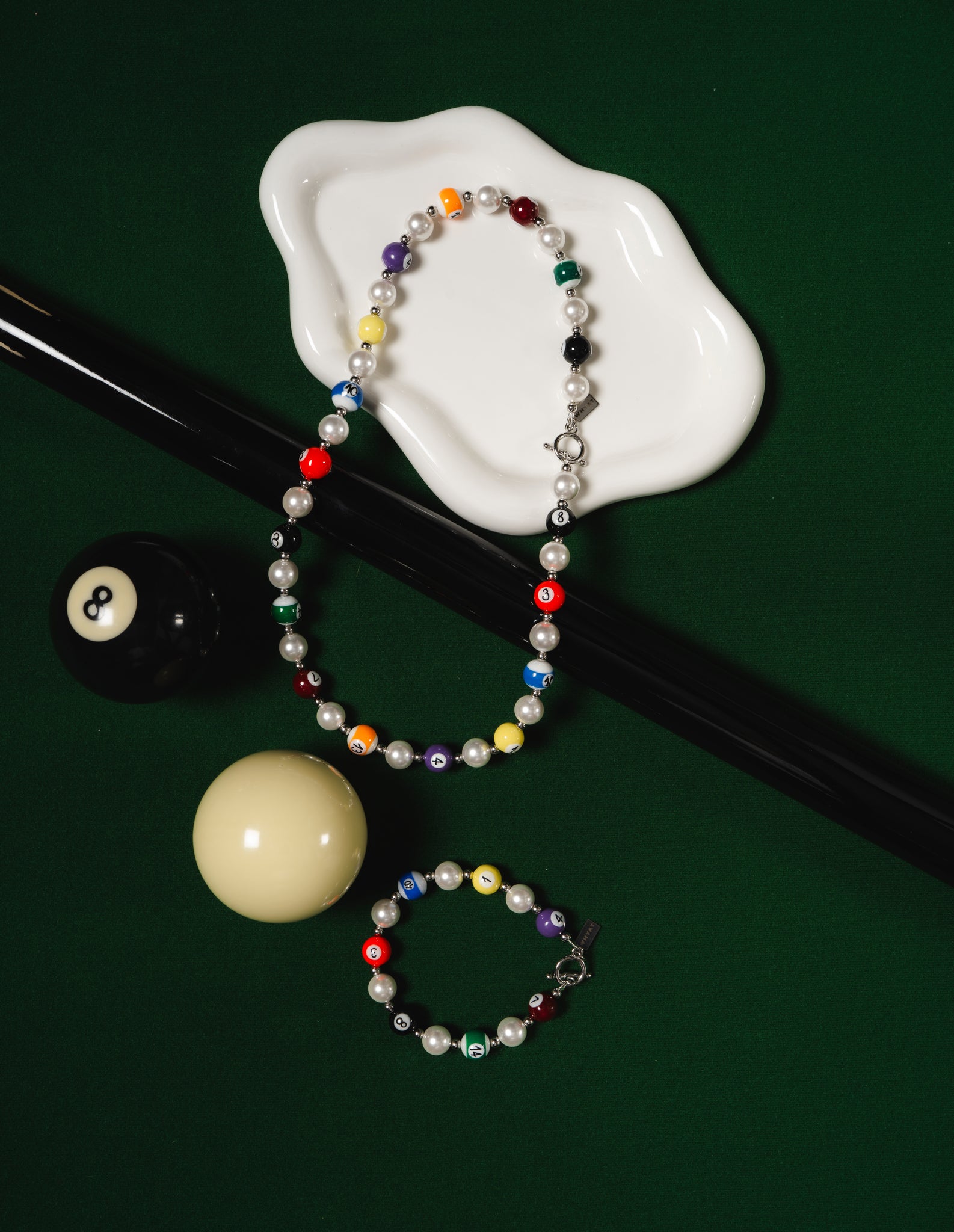 Pool billiards pearl bracelet