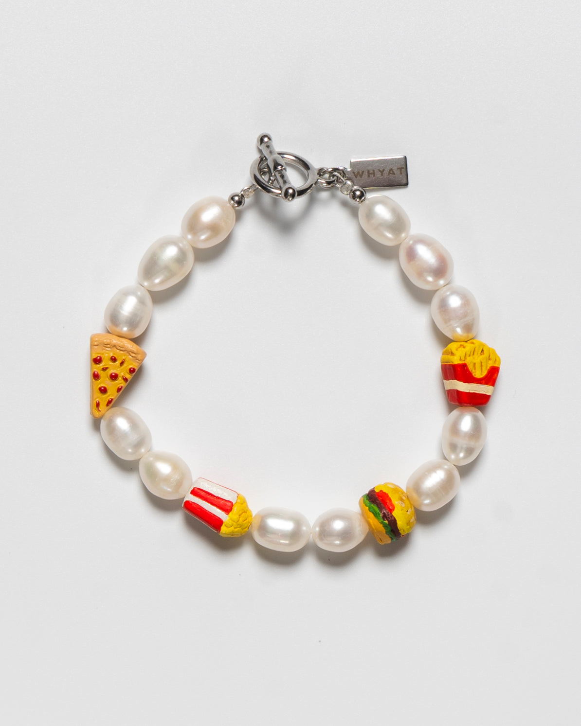 Pearl Bracelet with Food Charms