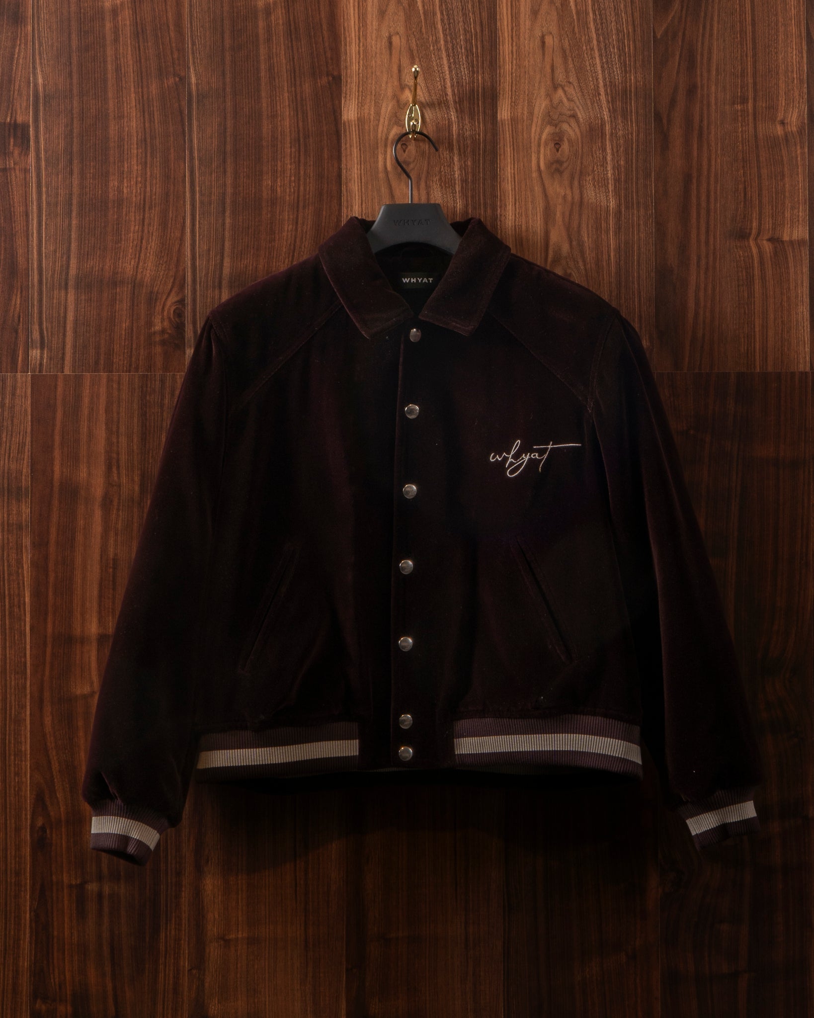 WHYAT COLLEGE JACKET VELVET MIDNIGHT PLUM