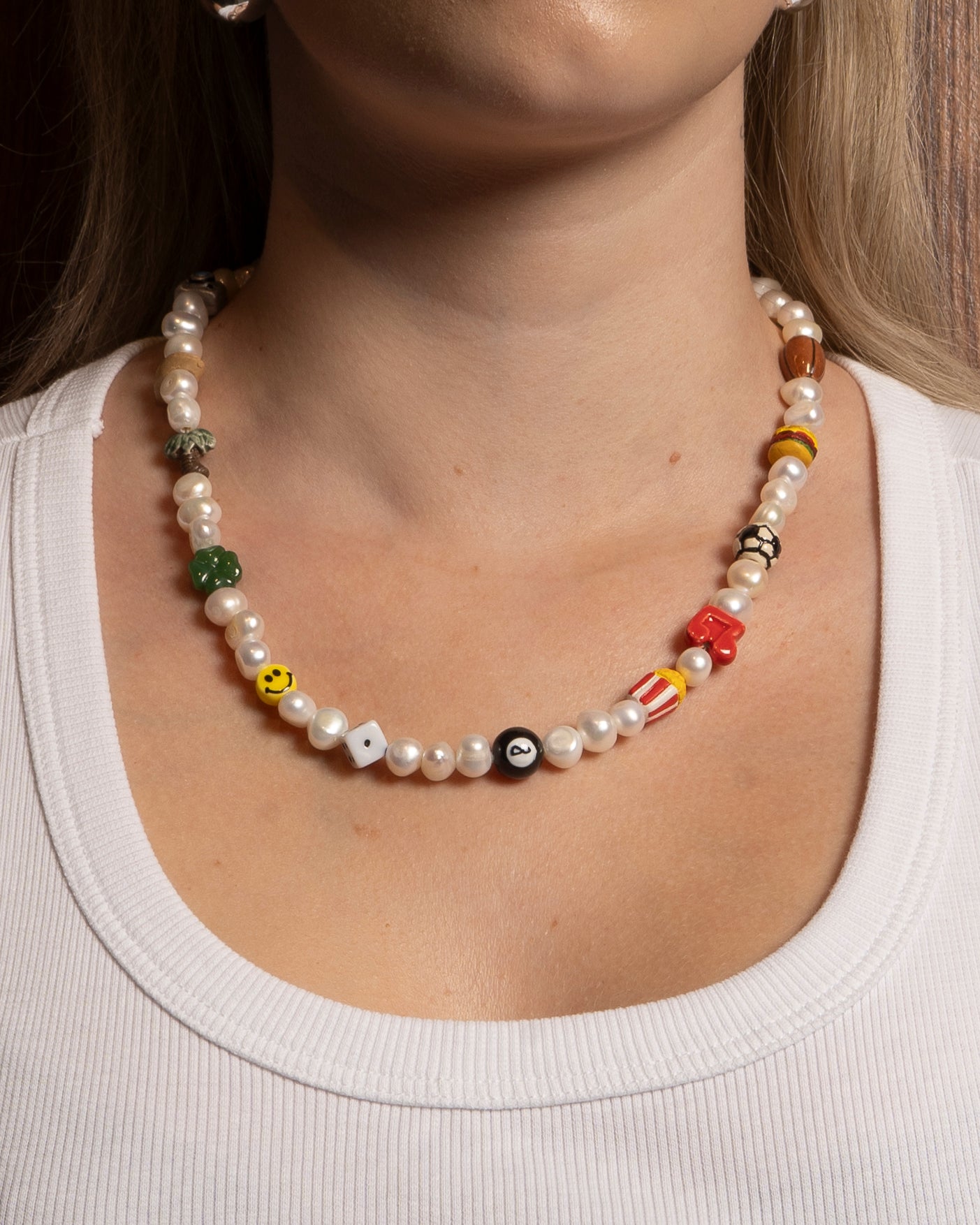 Freshwater Pearl and Charms Necklace