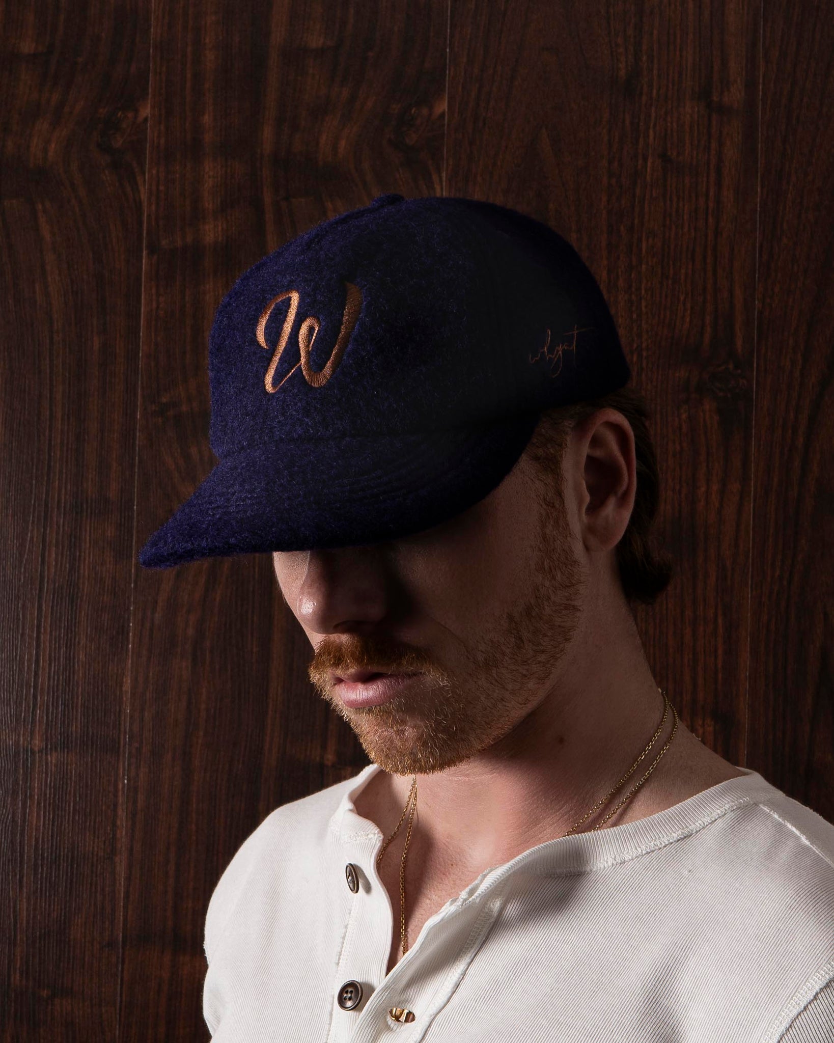 WHYAT „W Logo“ Cap- Wool Midnight Blue