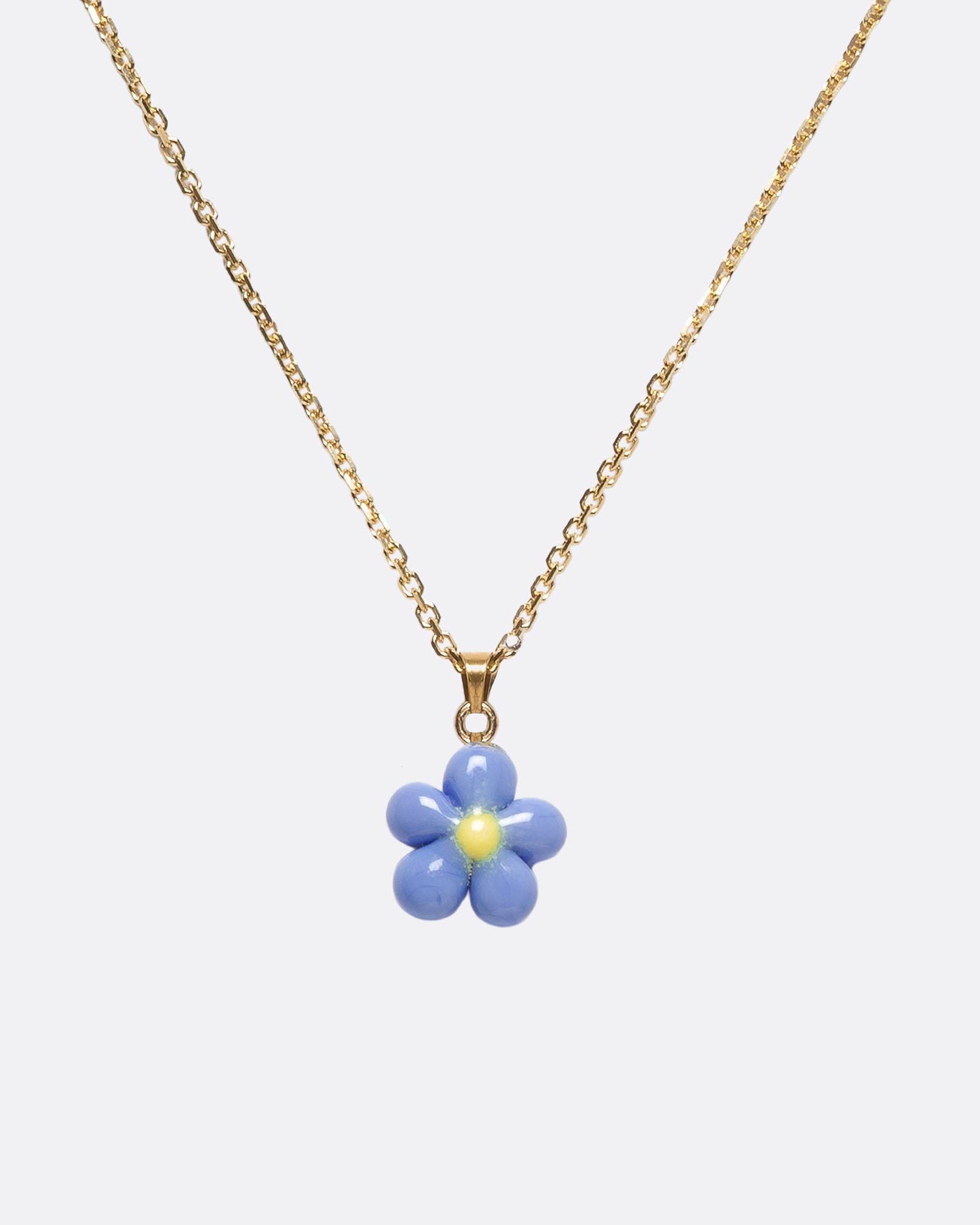 WHYAT Necklace with Blue Daisy pendant